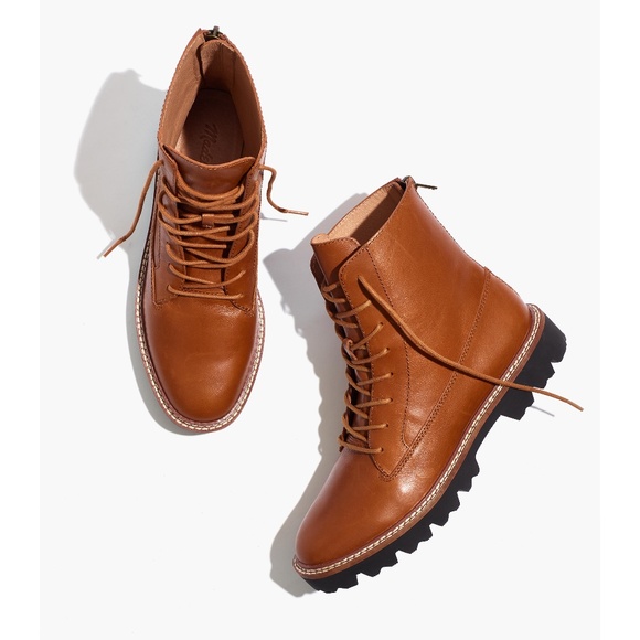 New MADEWELL Size 7 The Citywalk Lugsole Lace-Up Boot in Leather English Saddle - Picture 1 of 10